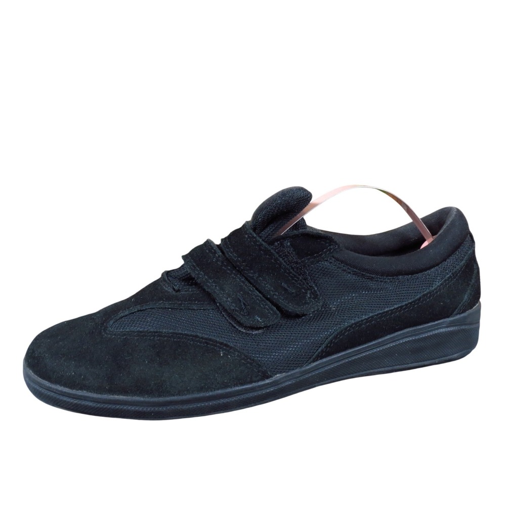 Grasshoppers Stretch Plus Women Walking Shoes 8.5 M Athletic Comfort Black Suede